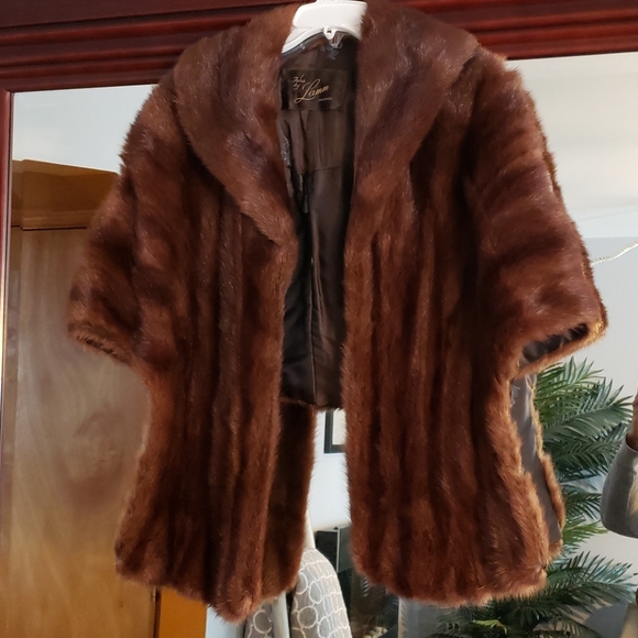 Lamm Fur of Chicago Jackets & Blazers - VINTAGE BROWN MINK SHAWL